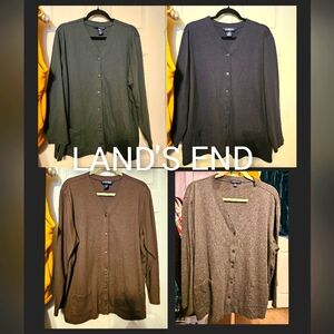 #412 LAND'S END- Women's Knit Button-Up Cardigans, Assort Colors Avail